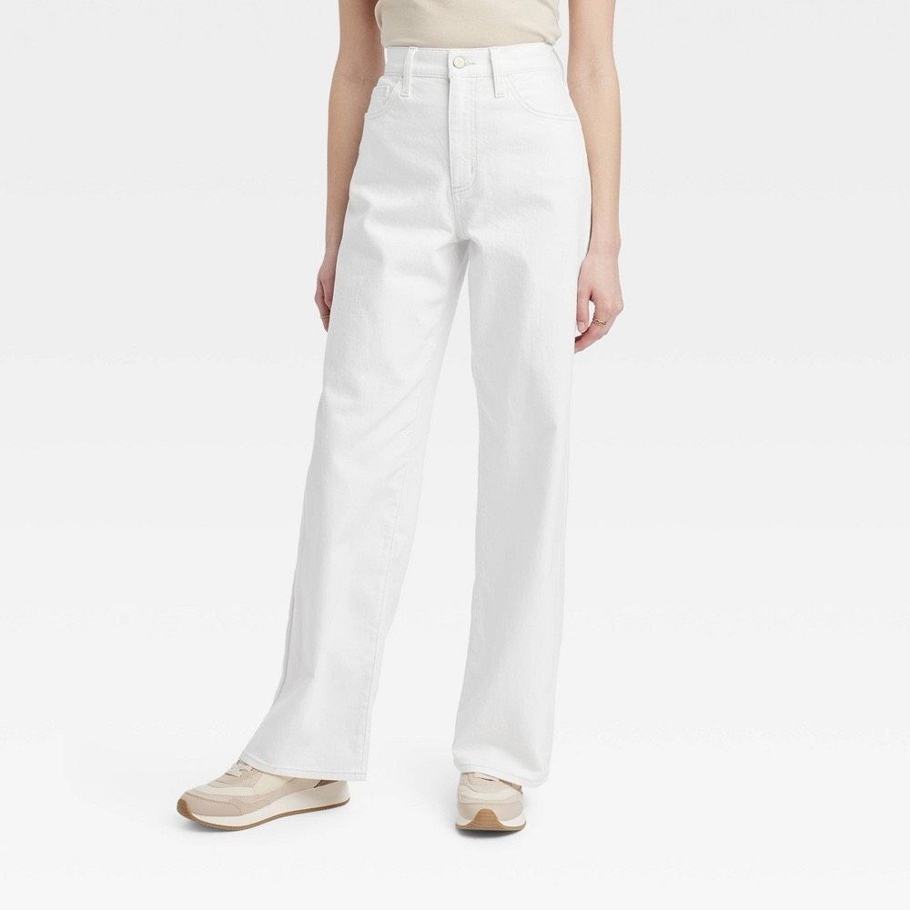 Women's High-Rise Wide Leg Jeans - Universal Thread™ White Size 6